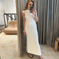 Dion off white boucle crew maxi dress