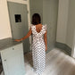 Luna polka dot dress white/black
