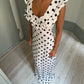 Luna polka dot dress white/black