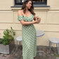 Luna polka dot dress green/white