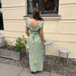 Luna polka dot dress green/white