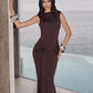 Lorenza maxi dress plum brown
