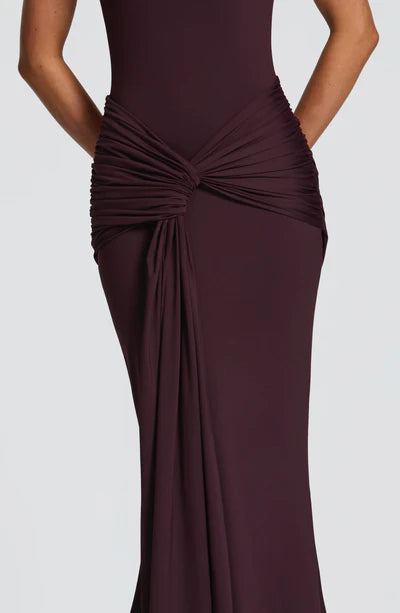 Lorenza maxi dress plum brown