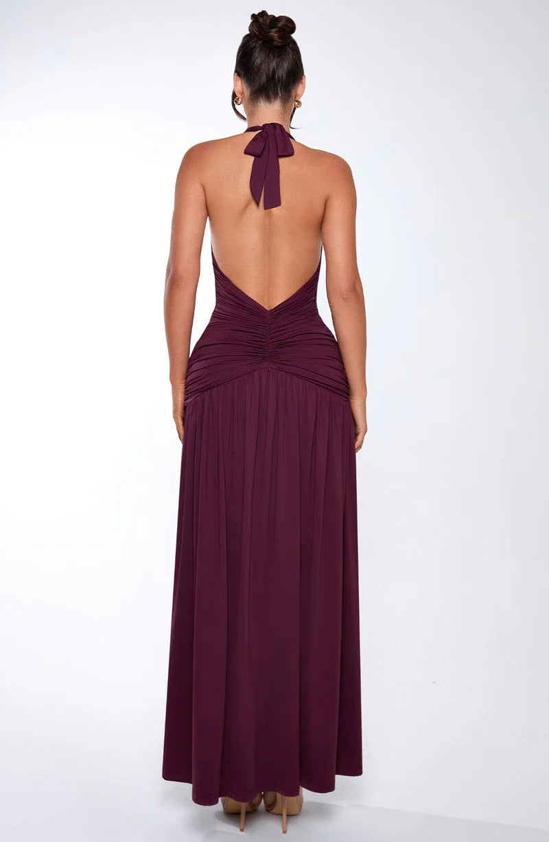 Melania maxi dress Cherry Lacquer