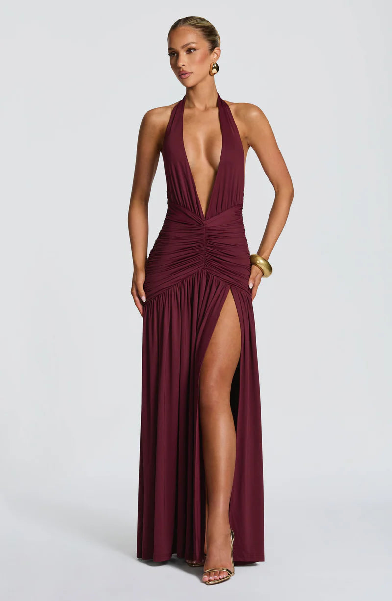 Melania maxi dress Cherry Lacquer