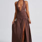 Melania maxi dress chocolate