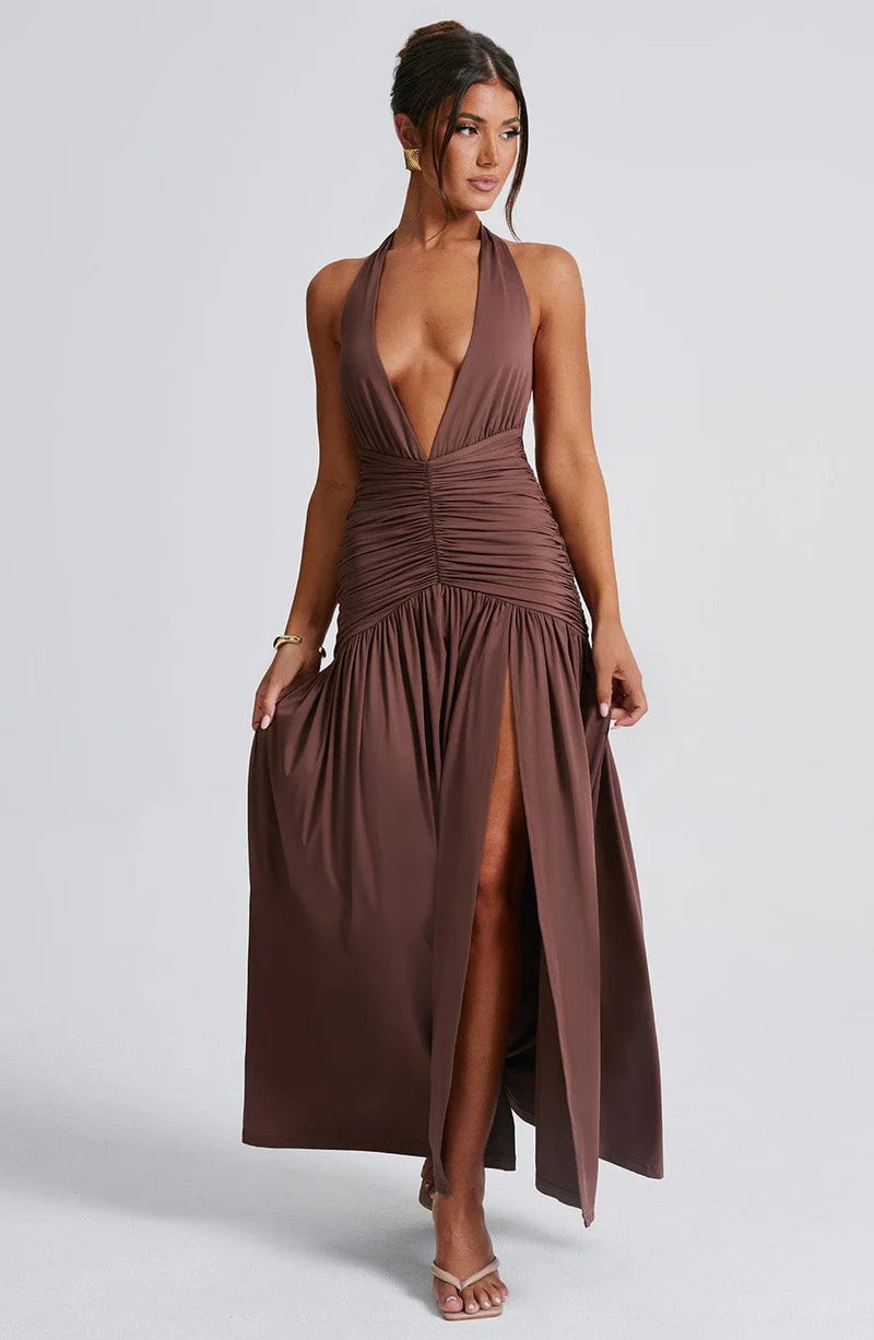 Melania maxi dress chocolate