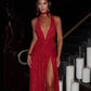 Melania maxi dress red sparkle