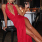 Melania maxi dress red sparkle
