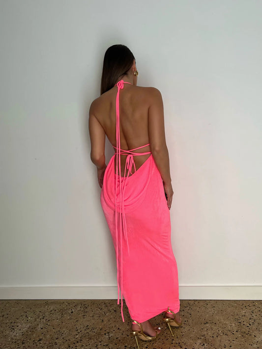 Ciana dress in hot pink