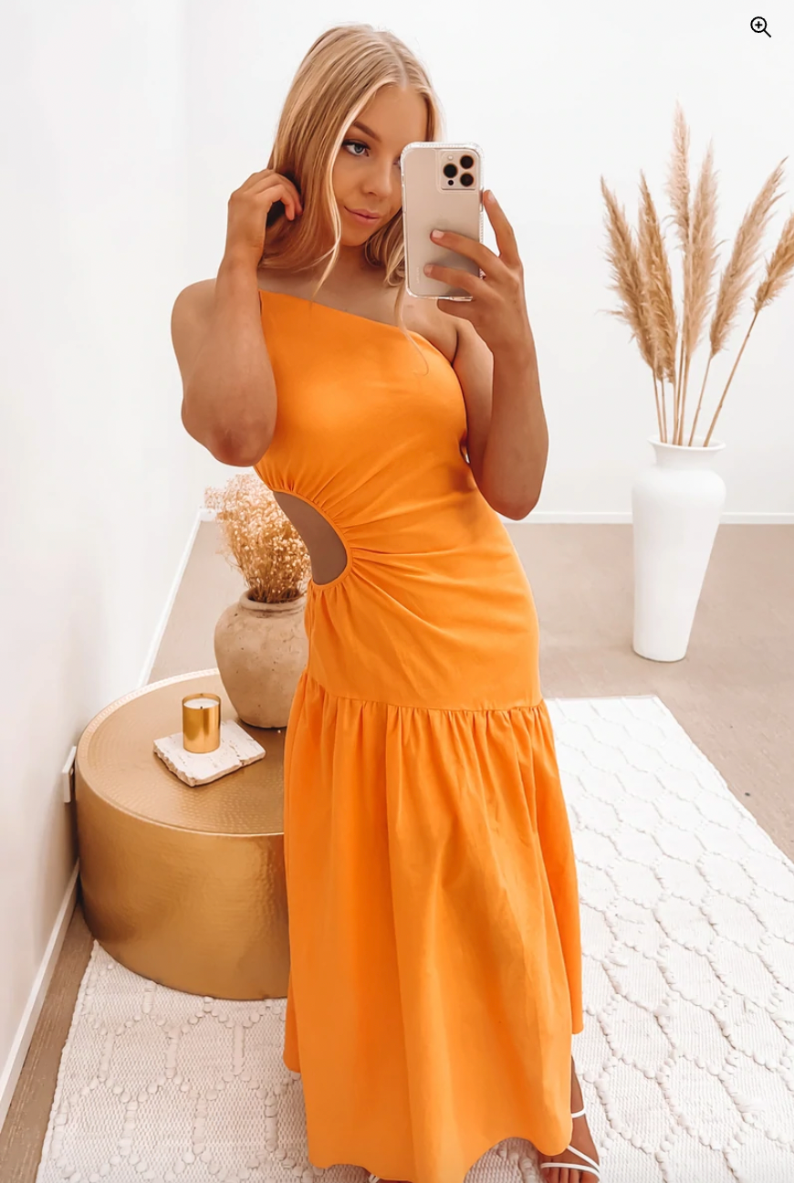 Julien midi dress in orange
