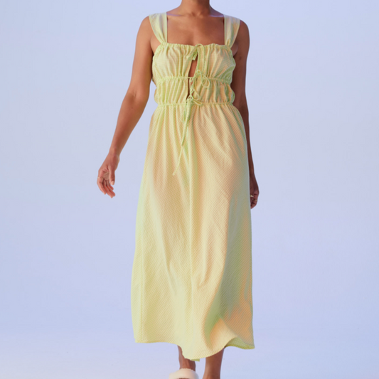 SALE - Uma tie dress in zesty lime gingham (14)