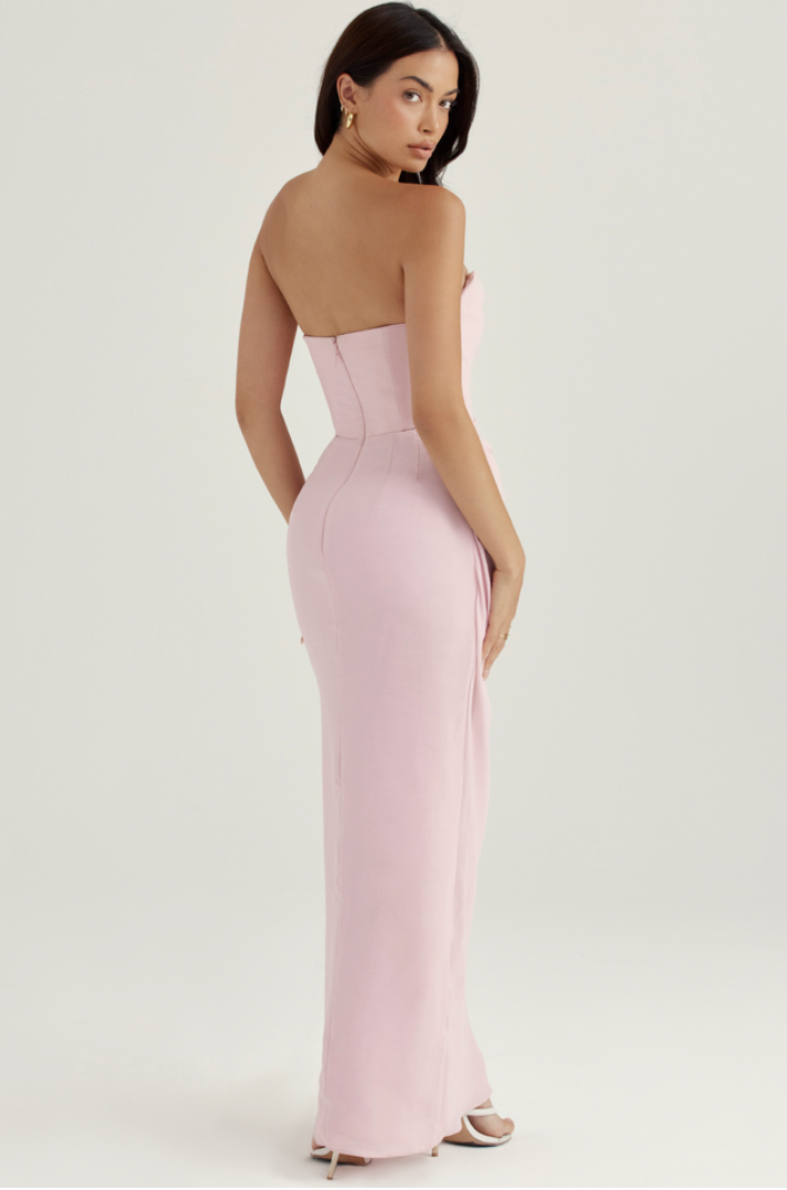 Adrienne pink quartz strapless gown – Dress to Impress Rentals
