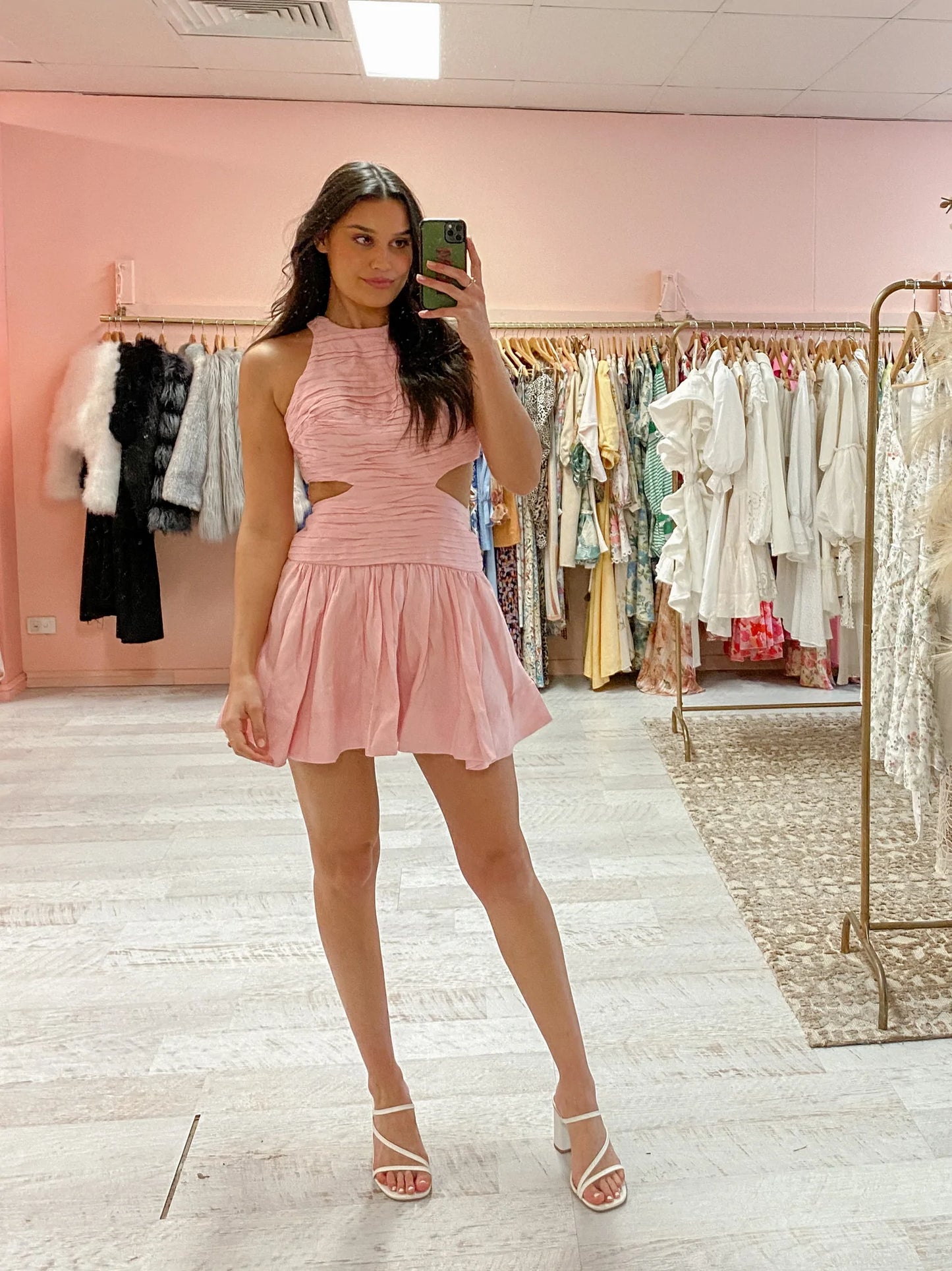 Introspect cut out mini dress rose pink – Dress to Impress Rentals